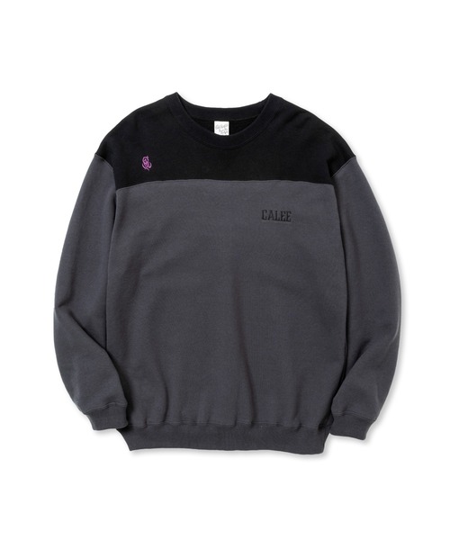 「CALEE」 スウェットカットソー MEDIUM ネイビー メンズ_画像2