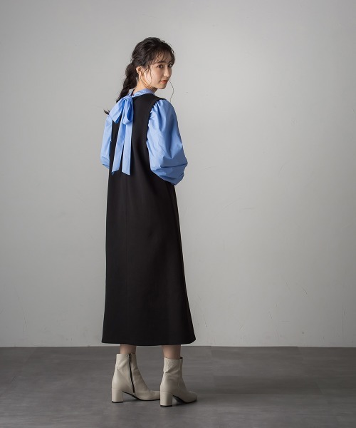 「Droite lautreamont」 長袖ワンピース 1 ネイビー レディース_画像2