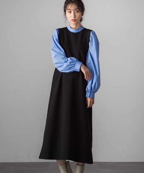 「Droite lautreamont」 長袖ワンピース 1 ネイビー レディース_画像3