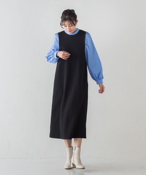 「Droite lautreamont」 長袖ワンピース 1 ネイビー レディース_画像4