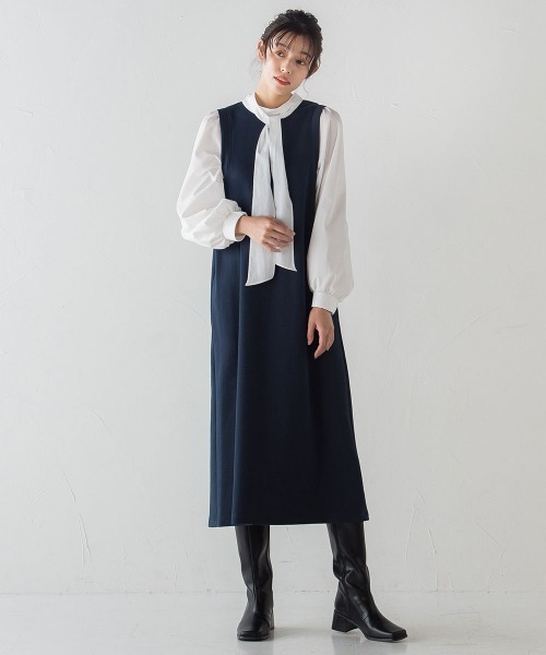 「Droite lautreamont」 長袖ワンピース 1 ネイビー レディース_画像5