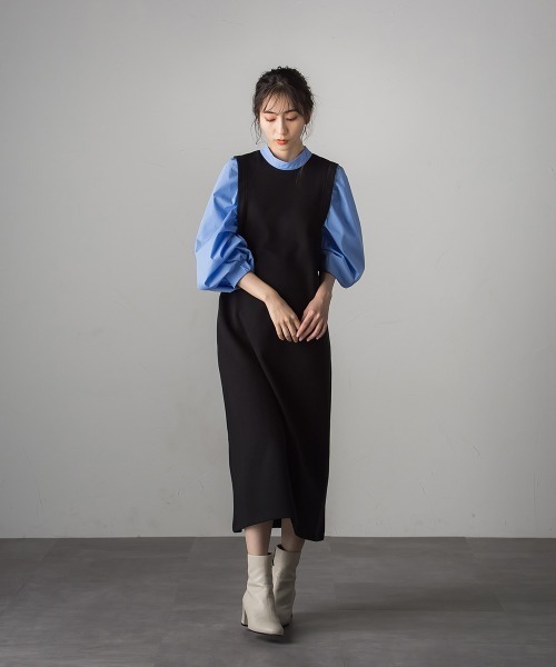 「Droite lautreamont」 長袖ワンピース 1 ネイビー レディース_画像9