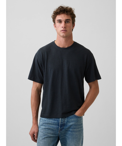 GAP（ギャップ） tシャツ コットンリネン オーバーサイズ クロップドT