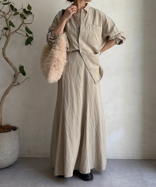 「DouDou」 長袖シャツ FREE ベージュ レディース_画像3