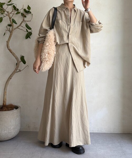 「DouDou」 長袖シャツ FREE ベージュ レディース_画像4