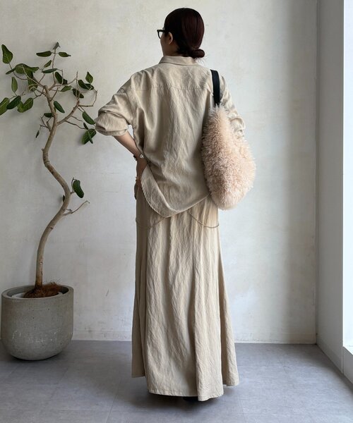 「DouDou」 長袖シャツ FREE ベージュ レディース_画像5