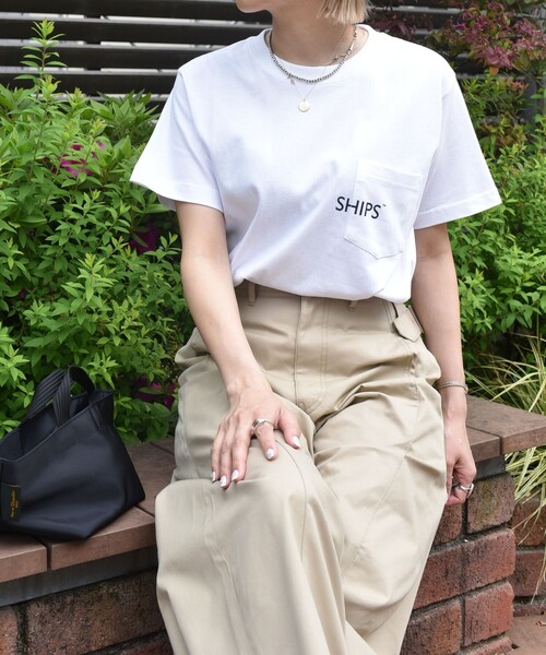 「SHIPS」 半袖Tシャツ MEDIUM ホワイト メンズ_画像3