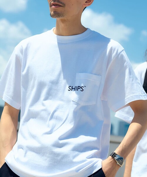 「SHIPS」 半袖Tシャツ MEDIUM ホワイト メンズ_画像4