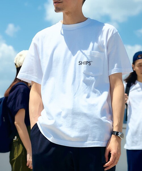 「SHIPS」 半袖Tシャツ MEDIUM ホワイト メンズ_画像5
