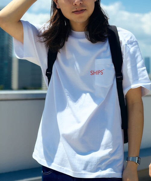 「SHIPS」 半袖Tシャツ MEDIUM ホワイト メンズ_画像7