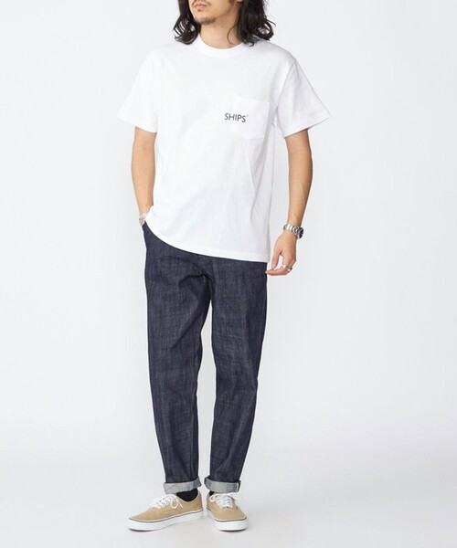 「SHIPS」 半袖Tシャツ MEDIUM ホワイト メンズ_画像8