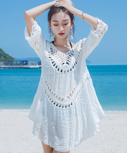 DAY CLOSET ワンピース レディース クロシェ編みヘムスカート風