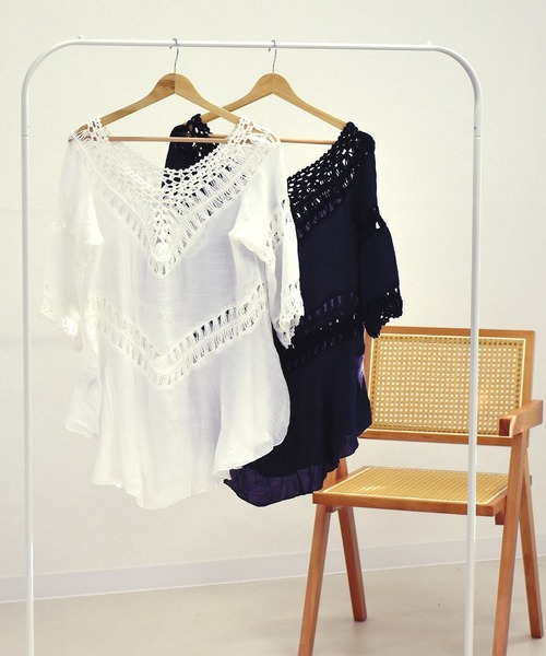 DAY CLOSET ワンピース レディース クロシェ編みヘムスカート風