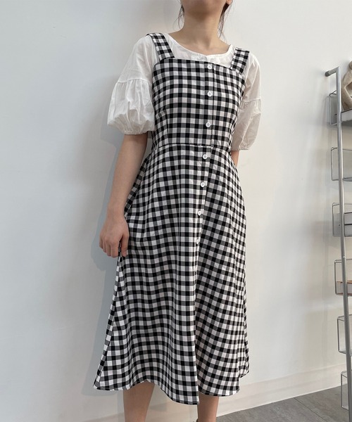 【maison de R】ギンガムチェック ノースリーブ マキシワンピース MAISON DE THERESE ワンピース ノースリーブチェック柄ロング