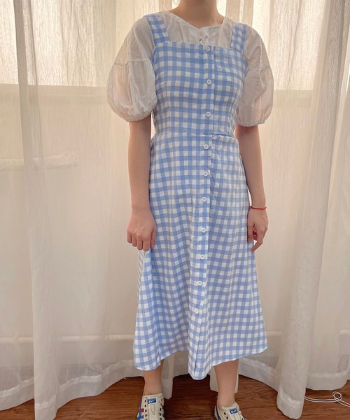 【maison de R】ギンガムチェック ノースリーブ マキシワンピース MAISON DE THERESE ワンピース ギンガムチェックワンピース