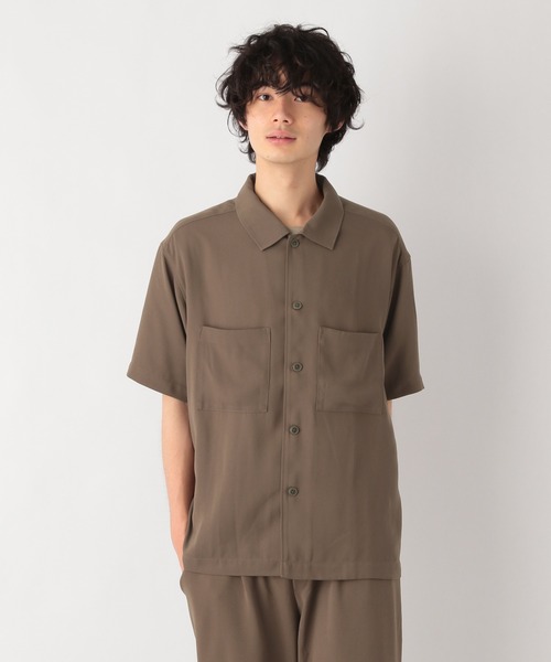 GLOBAL WORK シャツ ブラウス ジョーゼットワイドシャツ/954067