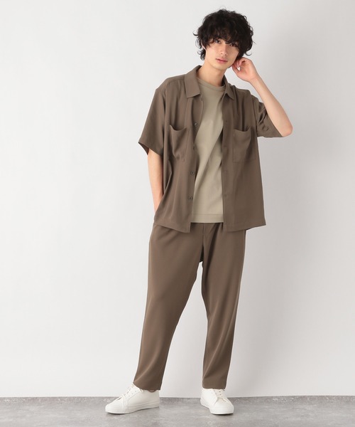 GLOBAL WORK シャツ ブラウス ジョーゼットワイドシャツ/954067
