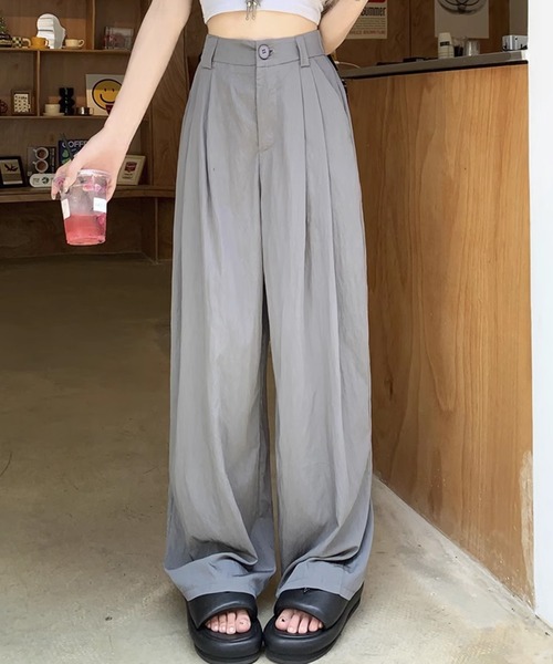パンツ スラックス ボトムス タック ロング 4colors S/2XL selle glant スラックス CROSS TUCK WIDE SLACKS PANTS/クロス