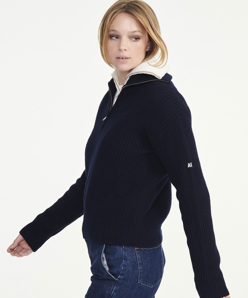 AIGLE / エーグル ウール ハーフジップニットセーター セール】 ウール ハーフジップニットセーター （ニット