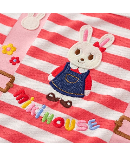 MIKI HOUSE tシャツ うさこのサスペンダーモチーフ 半袖Tシャツ