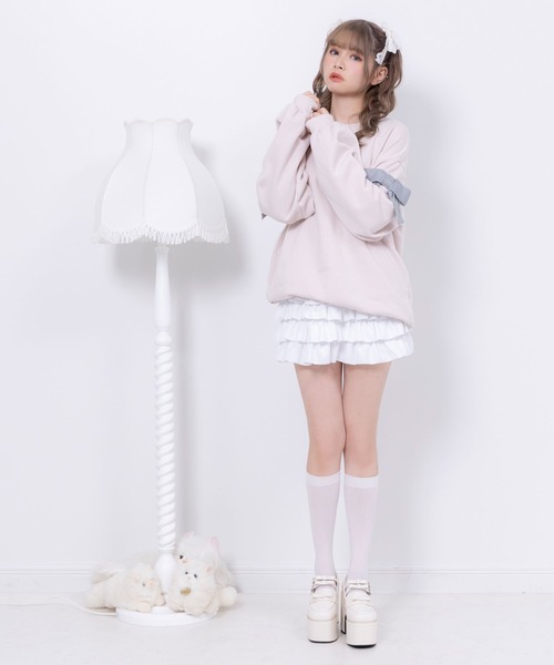 n.k atelier ミルフィーユレーススカート 白 韓国ファッション フリル ティアードフリルスカート 韓国 夢展望[品番：YU000046936]｜夢