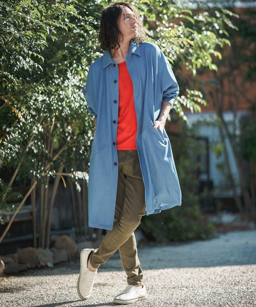 ジャケット・アウター clmw CAMBIO コート ジャケット mj9736- TR Stretch Denim Shop Coat