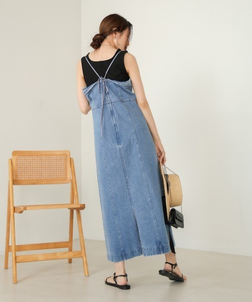 BAB（バブ） ワンピース 「低身長向けサイズあり」デニムキャミ