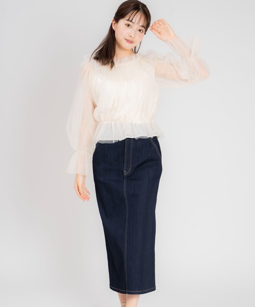Noela ブラウス シャツ チュールトップス レディース : ZOZOTOWN