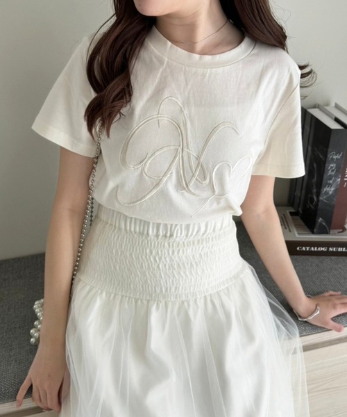 one after another NICE CLAUP tシャツ 半袖 イニシャルビッグロゴ刺繍
