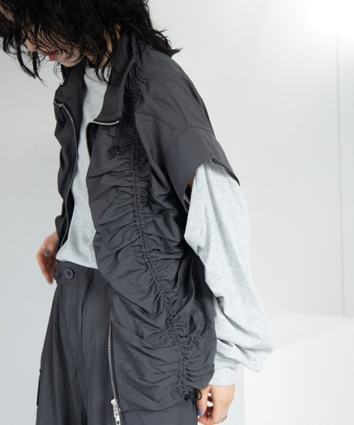 ベスト ジレ サイドドロストZIPベスト レディース : ZOZOTOWN