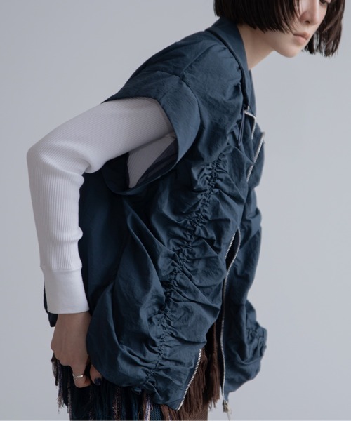 ベスト ジレ ドロストテーラージレ レディース ベスト ジレ サイドドロストZIPベスト レディース : ZOZOTOWN