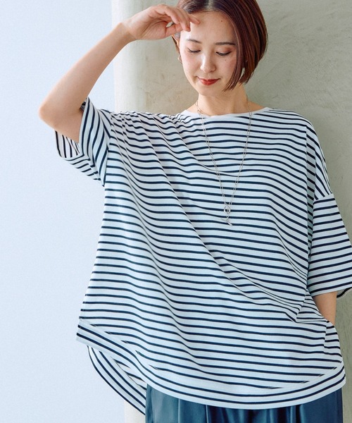 LEPSIM tシャツ 「3つの機能付き」裾ラウンドBIGチュニック