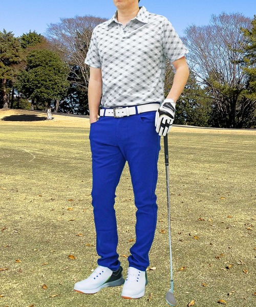 ゴルフウェア【 】総柄半袖ポロシャツ　SIZEM TopIsm ゴルフ ゴルフウェア 総柄 ドライメッシュ 半袖