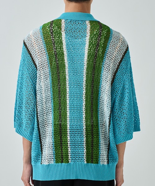 ＊韓国＊［FRAGFARM］I♡F tee 2color S-XL セール】STRIPE S/S H/Z SUMMER SWEATER（ニット/セーター）｜F