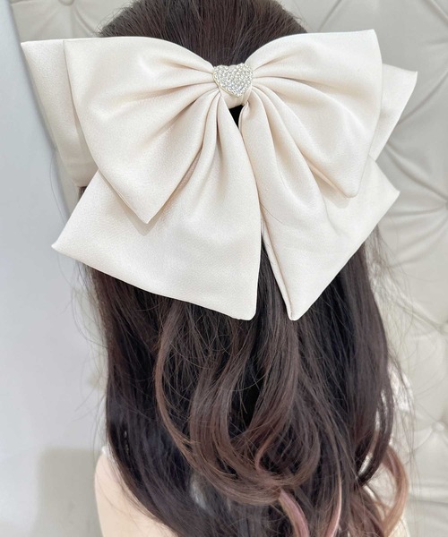 クチュールバイロジータ ヘアクリップ ビジューハートリボンバレッタ