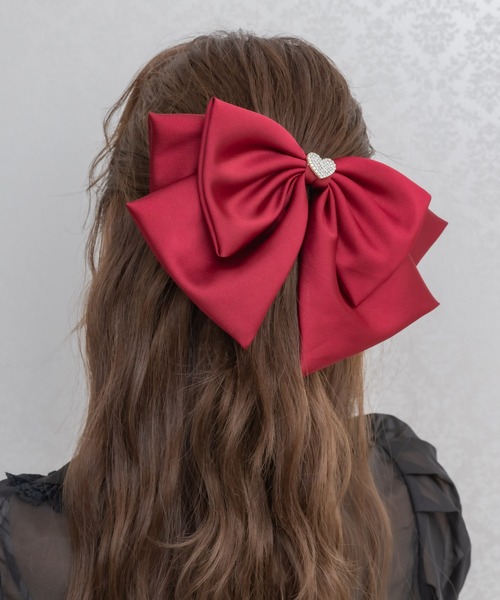 クチュールバイロジータ ヘアクリップ ビジューハートリボンバレッタ クチュールバイロジータ ヘアクリップ ビジューハートリボンバレッタ