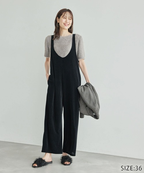 ROPE' PICNIC（ロペ ピクニック） オールインワン ベロアロンパース