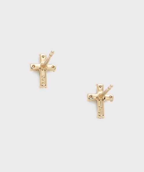 ピアス 「Tiny Motif」K10ダイヤモンドクロスピアス（0.02ct） レディースの画像