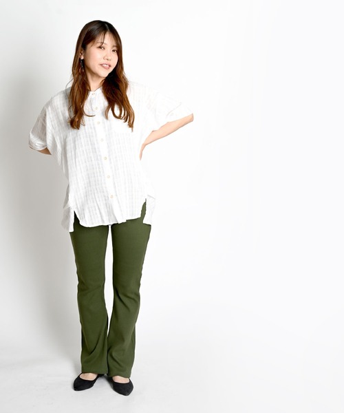 洗練フレア感【'S Max Mara】サンドコットン フレアカーゴパンツ 撥水加工カーゴパンツ（フルレングス）｜ANIECA（アニーカ