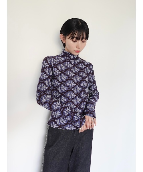 sahara ニット セーター Leaf Jacquard Knit/リーフジャガード