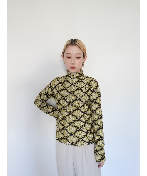 sahara ニット セーター Leaf Jacquard Knit/リーフジャガード