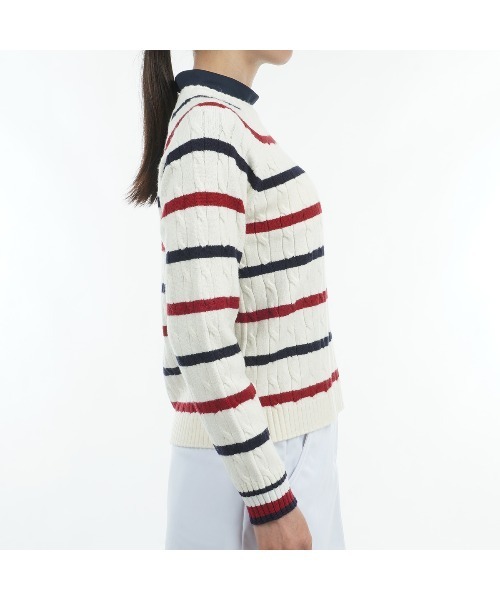 ニット セーター TOMMY HILFIGER GOLF ニット セーター ケ-ブル クル-ネック