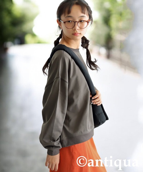 トップス 90cm ,130cm antiqua（アンティカ） トレーナー ショート丈トップス キッズ 子供服