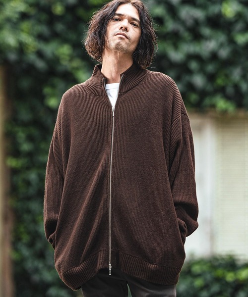 新品グランターブル ウールパーカーガウン風ニット CAMBIO（カンビオ） セーター ニット mcg3555- Half Cardigan Drivers