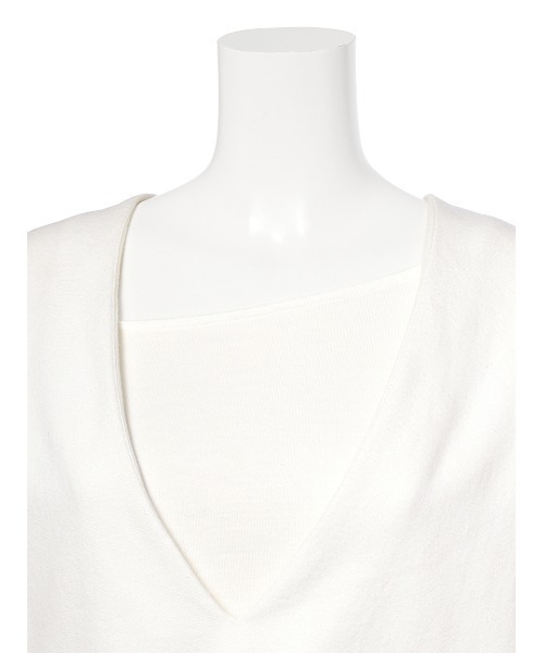 MIESROHE tシャツ 深Vネックレイヤードカットソー レディース