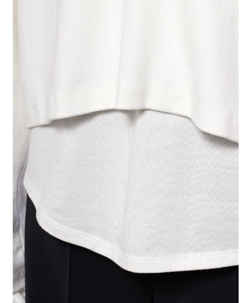 MIESROHE tシャツ 深Vネックレイヤードカットソー レディース