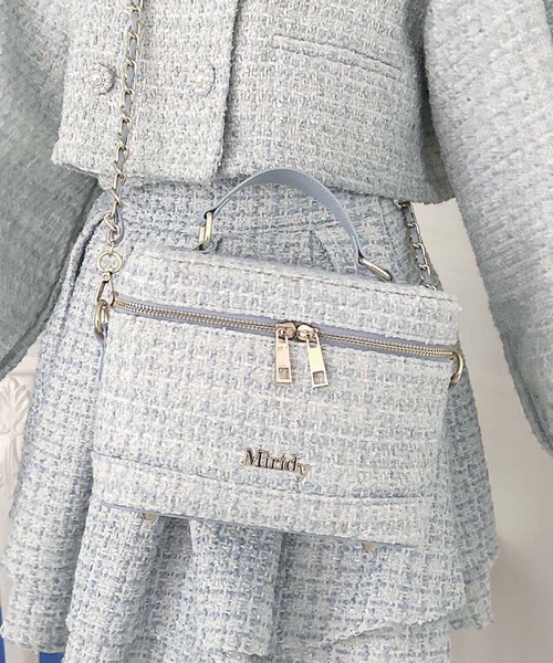 apres jour×Miridy ピンク ツイード セットアップ Miridy ショルダーバッグ バッグ 「apres jour×Miridy」ツイード