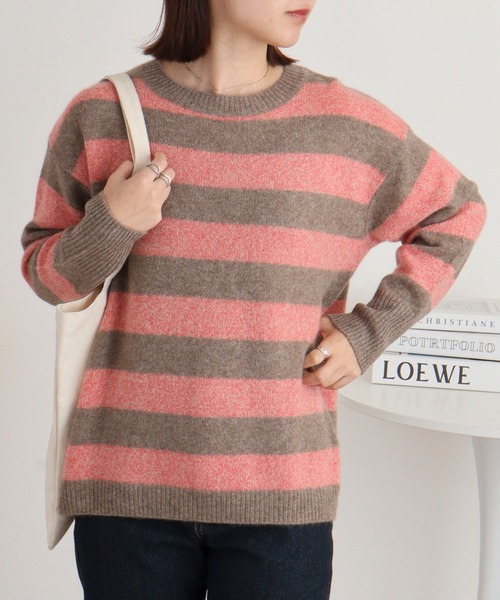 ニット セーター Eglantine ヤク　ボーダーニットプルオーバー レディース EGLANTINE ニット セーター Eglantine ヤク ボーダーニットプル