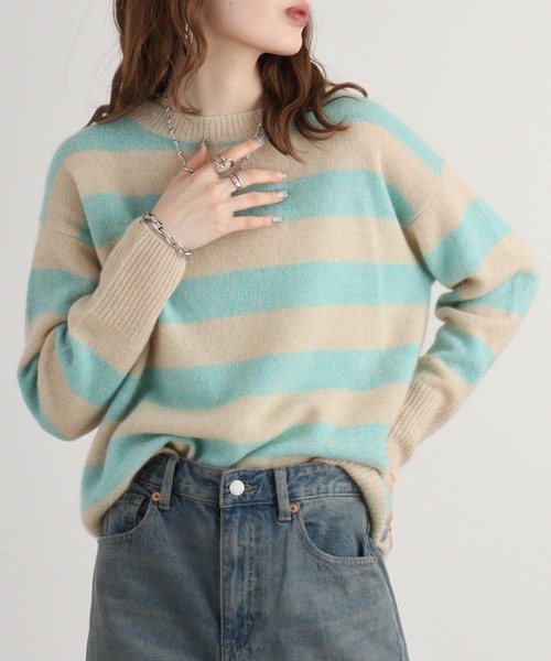 ニット セーター Eglantine ヤク　ボーダーニットプルオーバー レディース EGLANTINE ニット セーター Eglantine ヤク ボーダーニットプル