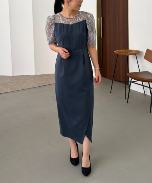 Dorry Doll（ドリードール） ドレス リーフ刺繍レースラップタイト